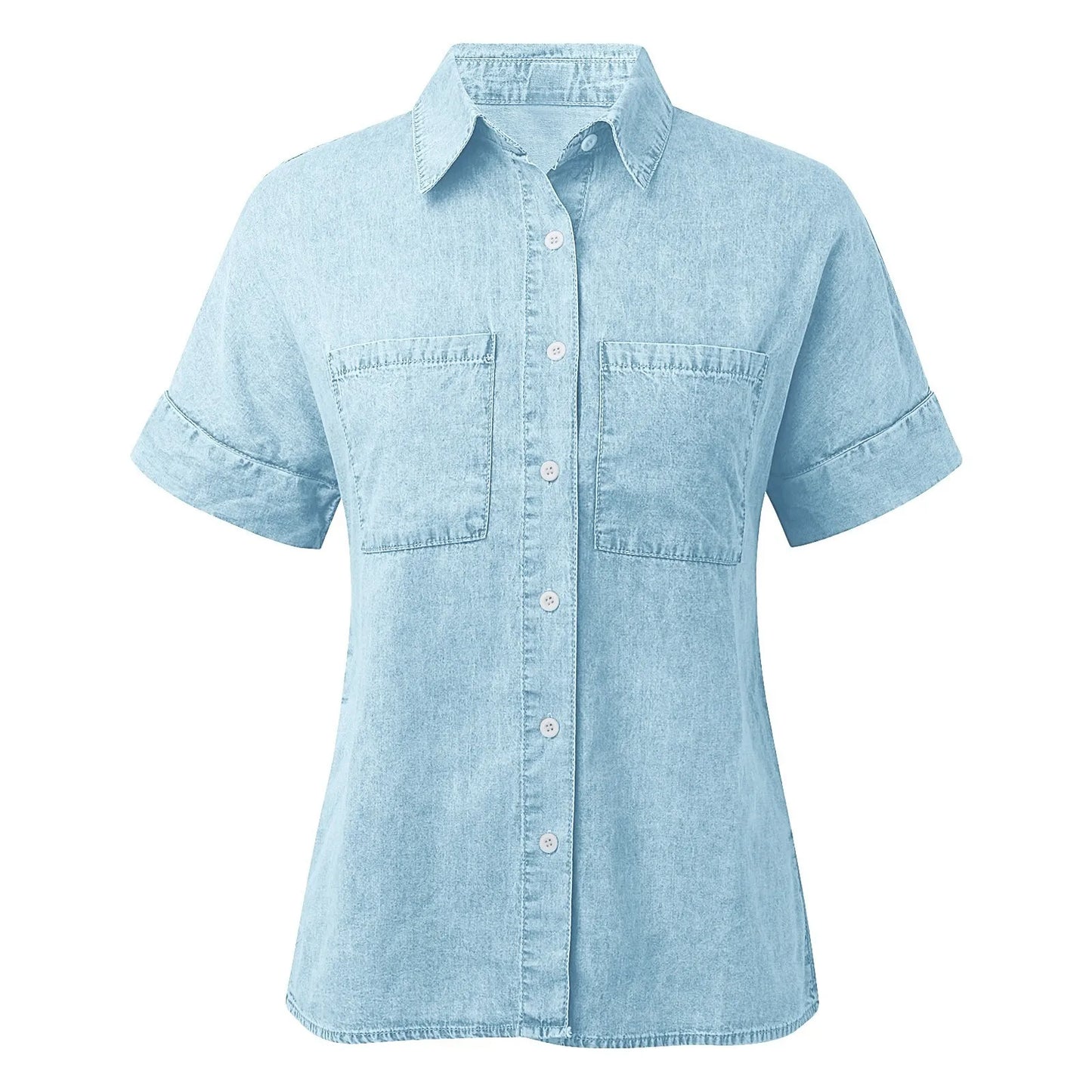 Long Sleeve Women's Denim Shirt 2025 Spring Autumn Classic Vintage Jeans Blouses Tops Retro Casual Button Up Streetwear Top