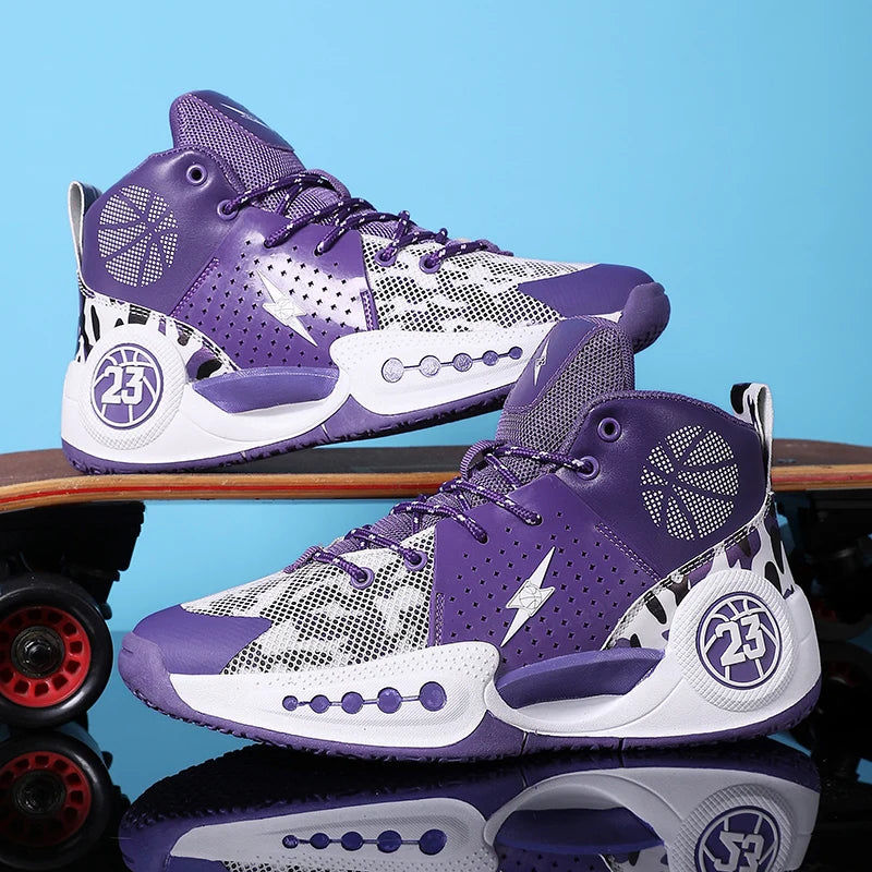 Men Basketball Shoes Big Size Fashion Sports New Anti-Friction Anti Slip Soft Elastic Outdoor Practical Basketball Boots for Man