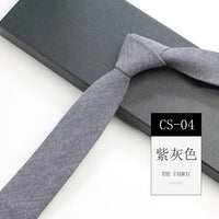 Classic 6cm Solid Navy Brown Neckties For Men Narrow Soft Cotton Neck Ties Casual White Tie Club Party Shirt Accessories Cravat