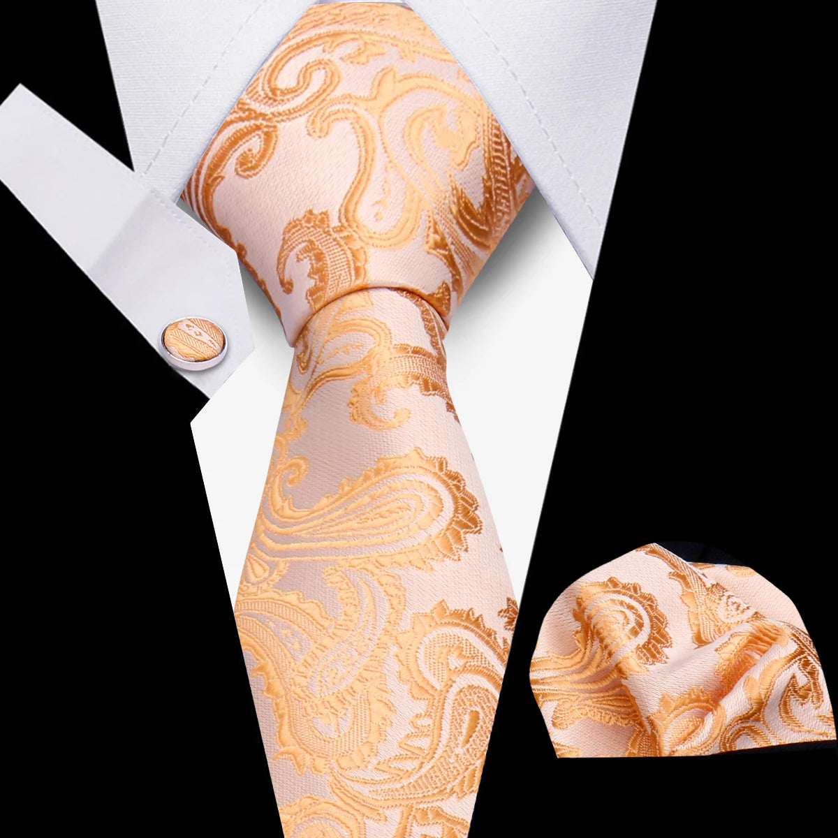 Tie Men Business Necktie Set Classic Plaid Cufflinks Handkerchief For Suit Wedding High Quality 3pcs Ties Sets Formal Gravata