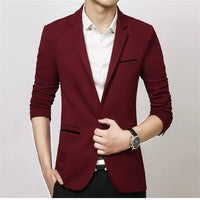 Business Blazer Men Spring Autumn Casual Cotton Slim Fit Luxury Suit Jacket Male Single Button Blazer Masculino Plus Size M-5XL