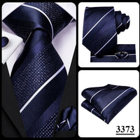 Hi-Tie Blue Business Solid 100% Silk Men's Tie NeckTie 8.5cm Ties for Men Formal Luxury Wedding High Quality Gravata