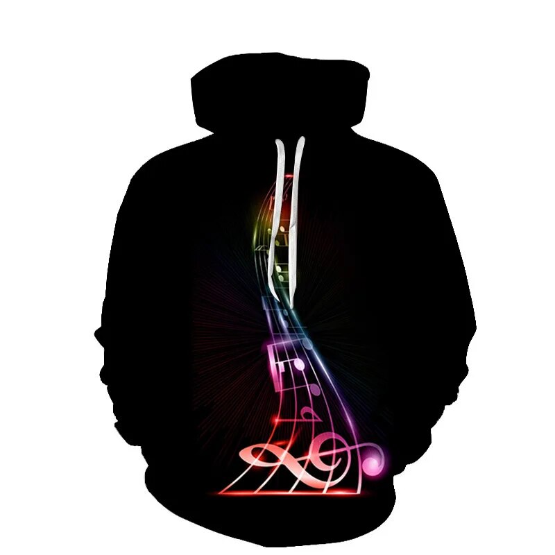 Vintage Men Spring Autumn Music Enthusiast 3D Guitar Graphic Hoodies Hip Hop Art Style Pullovers Women Casual Drum Kit Coat