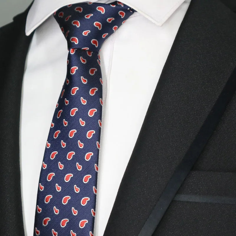 New Slim Narrow Skinny 6CM Mens Necktie Neck Ties For Man Plaids Polka Dot Stripes Jacquard Cravat Business Party Corbatas