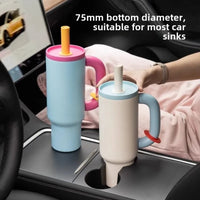 Stylish 304 Stainless Steel Straw Insulated Ice Cup - Thick, Portable Handle Design for Trendy Hydration