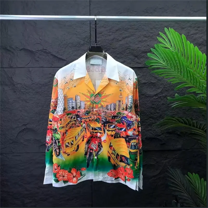 2025 men's printed T-shirt, men's and women's long sleeved shirt, 100% polyester fiber, fashionable and comfortable casual men's