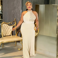 African Party Dresses for Women 2025 Elegant Turkey Muslim Maxi Dress Plus Size Fashion Dashiki Sequin Wedding Evening Gown
