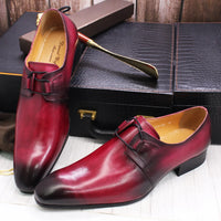 Business Casual Men's Shoes Size 38-47 Gradient Color Calfskin Leather Low Top Breathable Wear-Resistant Fashionable Shoes