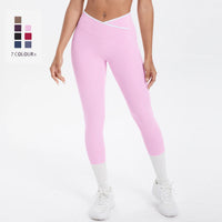 Women Cross High Waisted Sports Suit Breathable Fitness Running Workout Yoga Set Casual Pilates Sportwear Leggings
