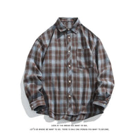 Mens Shirts Men Clothing Retro Plaid Long Sleeve Shirt For Men Big Size Casual Shirt  Top For Spring Autumn Season