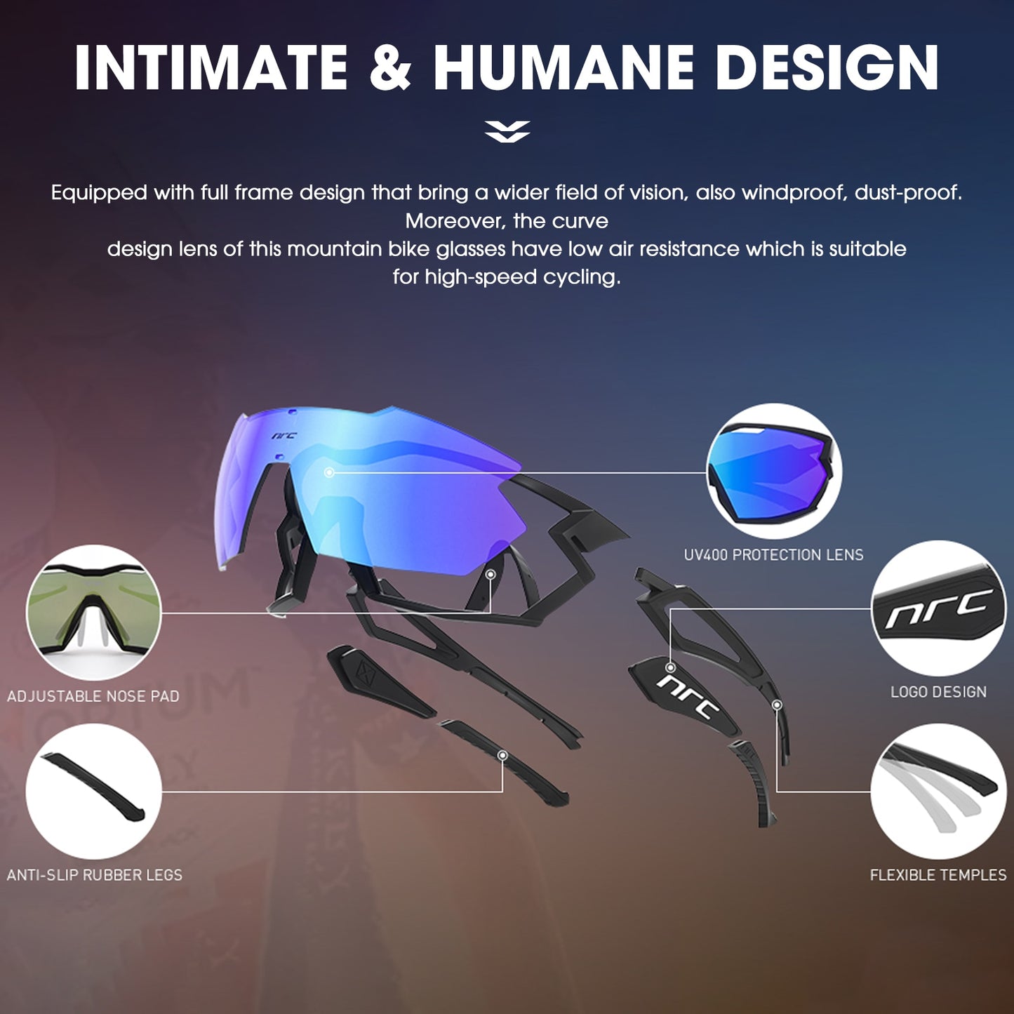 2023 NRC P-Ride Photochromic Cycling Glasses man Mountain Bike Bicycle Sport Cycling Sunglasses