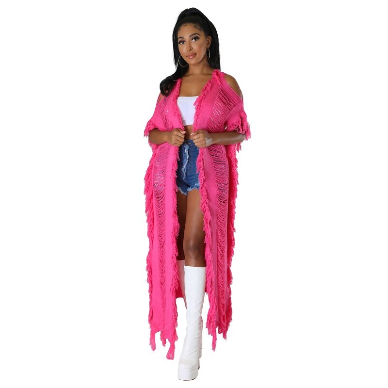 Sexy Beach Cover Ups for Swimwear Women Crochet Hollow out tassel Kimono Swimsuit