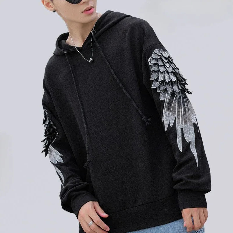 Sweatshirt for Men Hooded Embroidered Male Clothes Hip Hop Hoodies White Sweat Shirt Luxury No Brand Streetwear Autumn Cheap Emo