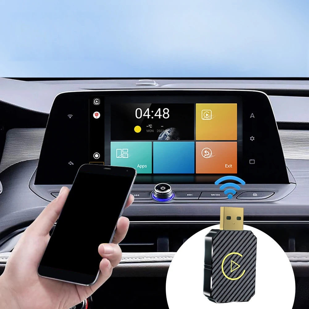 Wireless Carplay Android Auto Adapter Plug&Play USB Car Dongle Wireless Dongle for OEM Wired CarPlay/Andriod Auto Cars