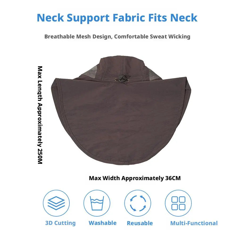 Summer Sun Hat Wide Brim Sun Hat With Neck Flap For Men Women Adjustable Outdoor 50+UPF Protection Safari Cap Hiking Fishing Hat
