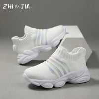 Children's Slip On Socks Shoes Mesh Casual Sports Shoes teenagers Lightweight and Comfortable Running Footwear 27-40