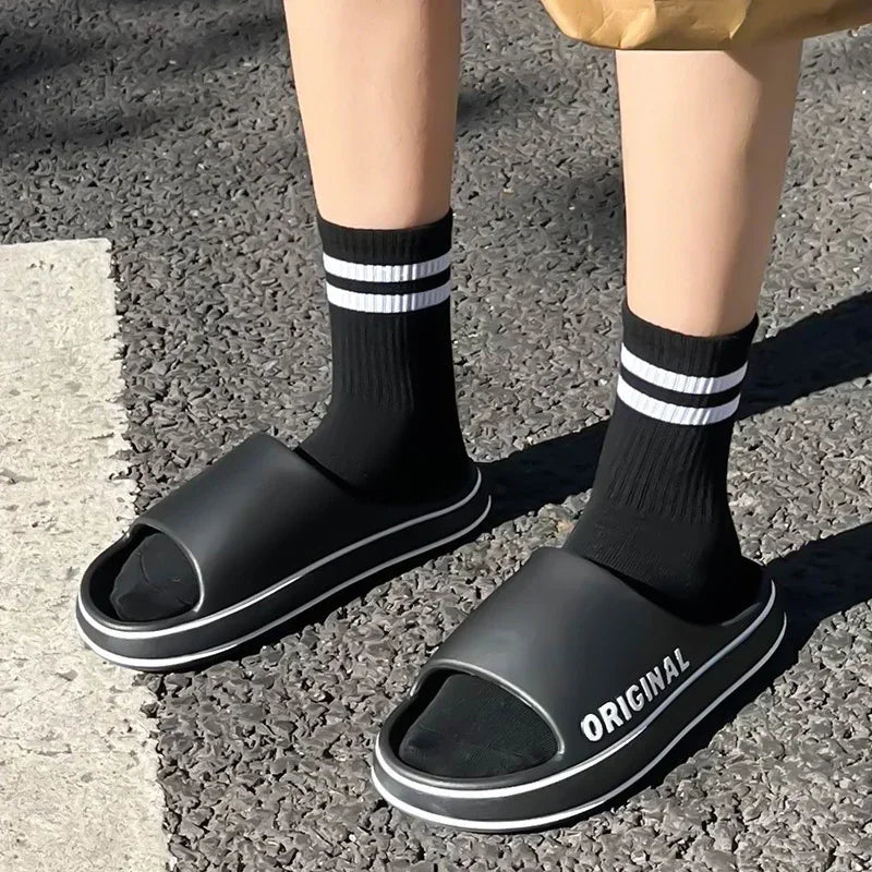 Woman Slippers Summer For Women Man Solid Women Letter Mens Shoe Thick Sole Indoor Bathroom Anti Slippers Slip Indoor House