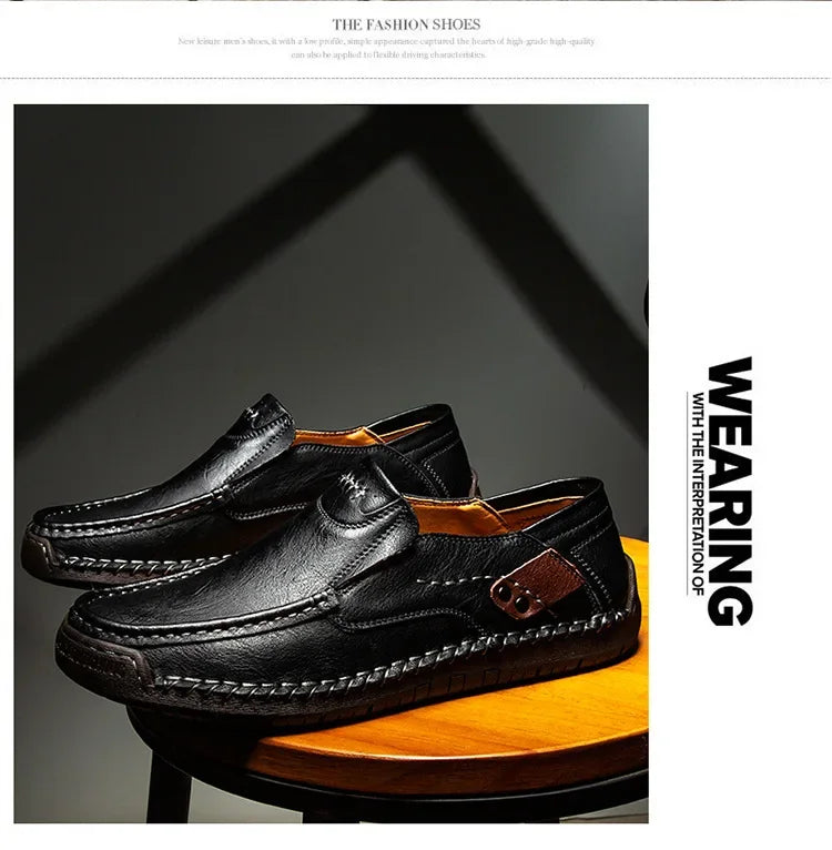 Mens Loafers Breathable Slip on Italian Driving Shoes Chaussure Homme Genuine Leather Men Handmade Casual Shoes