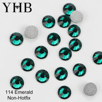 YHB 101-133Cold Fixation Crystal Cristales Flatback Silver Back Non Hotfix Rhinestones For Bags Shoes Garment Phone DIY Nail Art