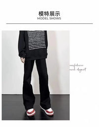 Black Jeans Men Casual Simple All-match Flare Sleeve Handsome Streetwear Daily Fashion Stretchy American Style Pantalon Homme