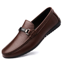 Italian Genuine Leather Slip on Men Shoes 2022 Luxury Brand Loafers Fashion Design Casual shoes Moccasin Male Driving Dress Flat