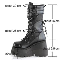 Women High Boots Cosplay Mid-calf Boots High Platform Wedges Boots 2023 Autumn Winter New Designer Gothic Shoes for Women Botas