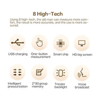 High Accurate Rechargeable Digital Sphygmomanometer Bp Monitors Electronic Tonometer Arm Cuff Blood Pressure Monitor Talking BPM