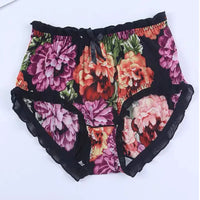 2023 New Cute Intimates Soft Smooth  Girls Underwears Ruffle Bow Flower Print Plus Size Sexy Lingeries Women's Panties