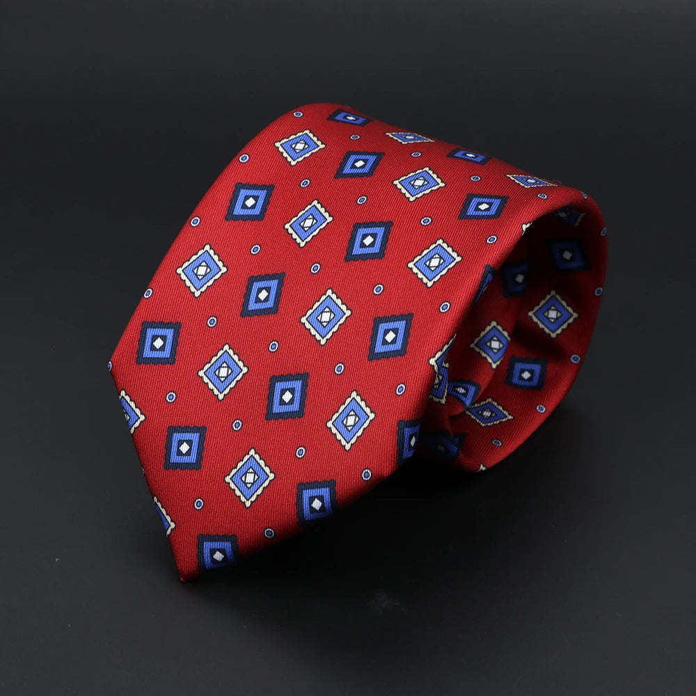 Fashion Men's 7.5cm Silk Tie Super Soft Bohemian Style Dot Chic Novelty Red Blue Necktie Suit Shirt Luxury Banquet Accessories