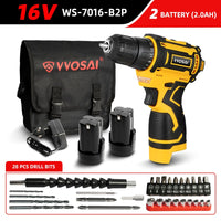 VVOSAI 16V MAX Brushless Cordless Drill 32N.m Electric Screwdriver 25+1 Torque Settings 2-Speeds MT-Series Power Tools