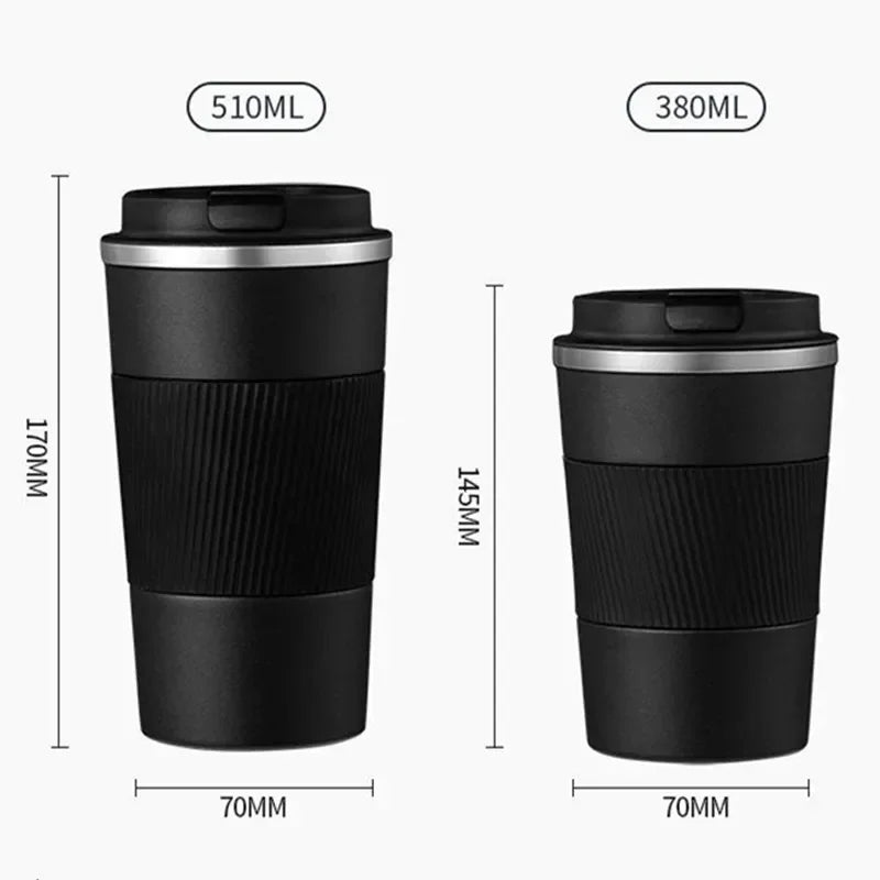 380ml 510ml Stainless Steel Coffee Cup Thermos Mug Garrafa Termico Caneca Termica Cafe Copo Non-slip Travel Car Insulated Bottle