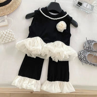 2025 Baby Girls Summer Clothing Set 3D flower ruffles T Shirts+pants,Fashion Kids Children Brithday Princess Clothes 소녀 세트