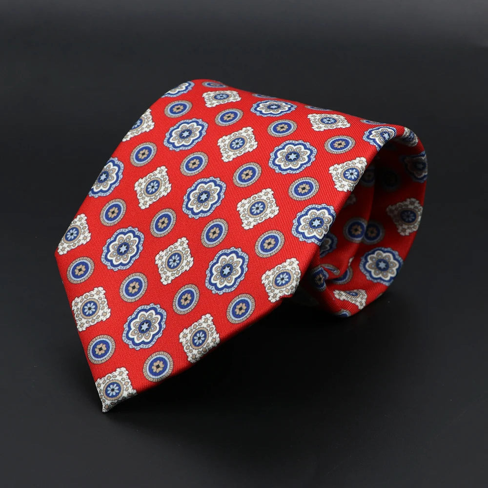 Vintage Men's Tie Geometry Paisley Khaki Blue Necktie Soft Chic Bohemian Print 9cm Ties For Men Wedding Business Daily Accessory