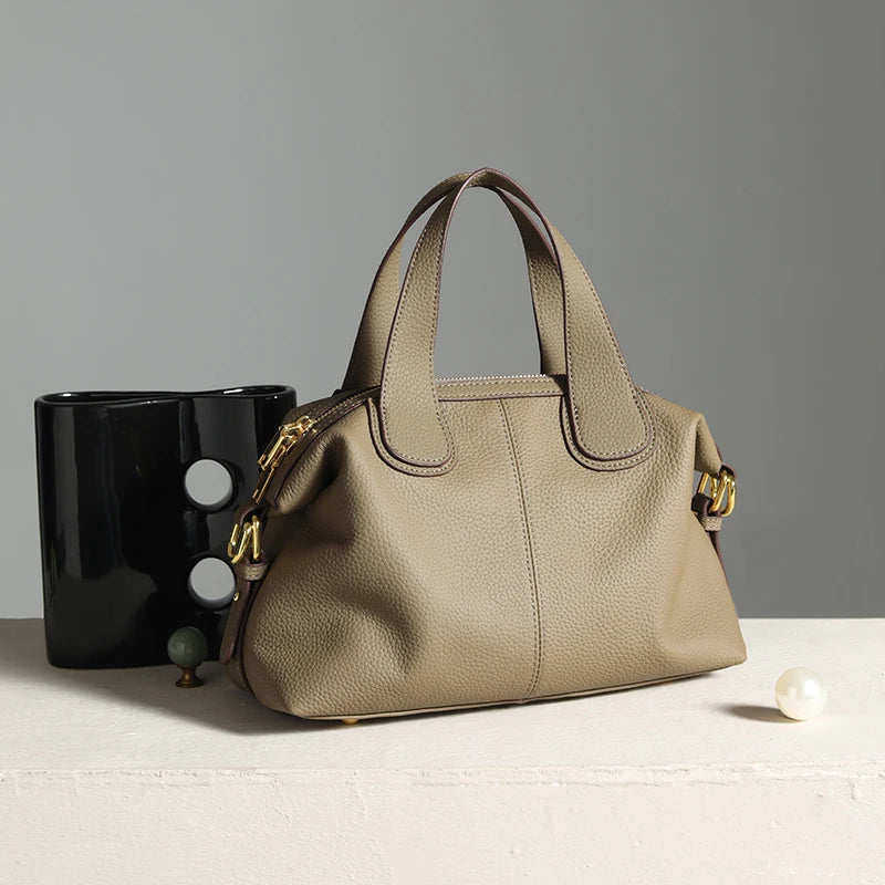 Ladies' luxury handbag high-quality genuine leather large capacity pillow bag with a ladylike temperament suitable for shopping
