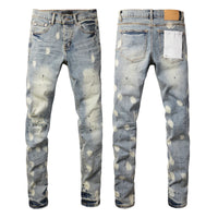 2025 American Jean Print Pants 9089 Style High Waist Loose Fit Straight Leg Blue Jeans Women's Fashion Casual Trousers