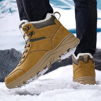 Brand Winter Men's Boots Warm Men's Snow Boots High Quality Leather Waterproof Men Sneakers Outdoor Men Hiking Boots Work Shoes