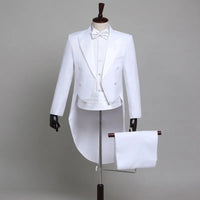 2025 Two Pieces Tailcoat Suit Men's Classic Lapel Tail Tuxedo Coats Pants Sets Men Wedding Groom Dress Up Stage Perform Costumes