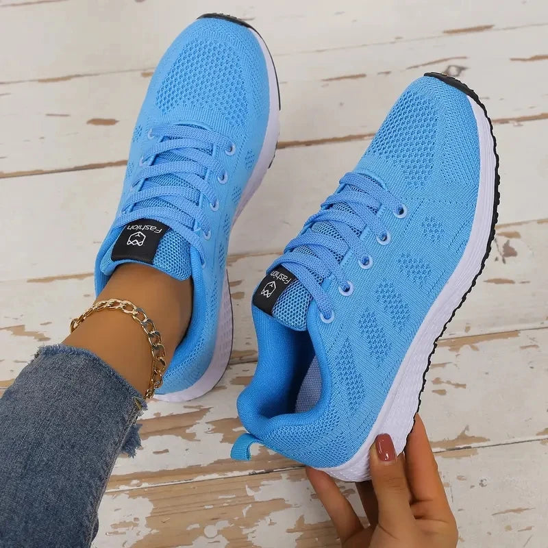Women's Casual Flats Sports Shoes Mesh Breathable Trainers Ladies Shoes Platform Female Sneakers for Women Basket Tenis Feminino
