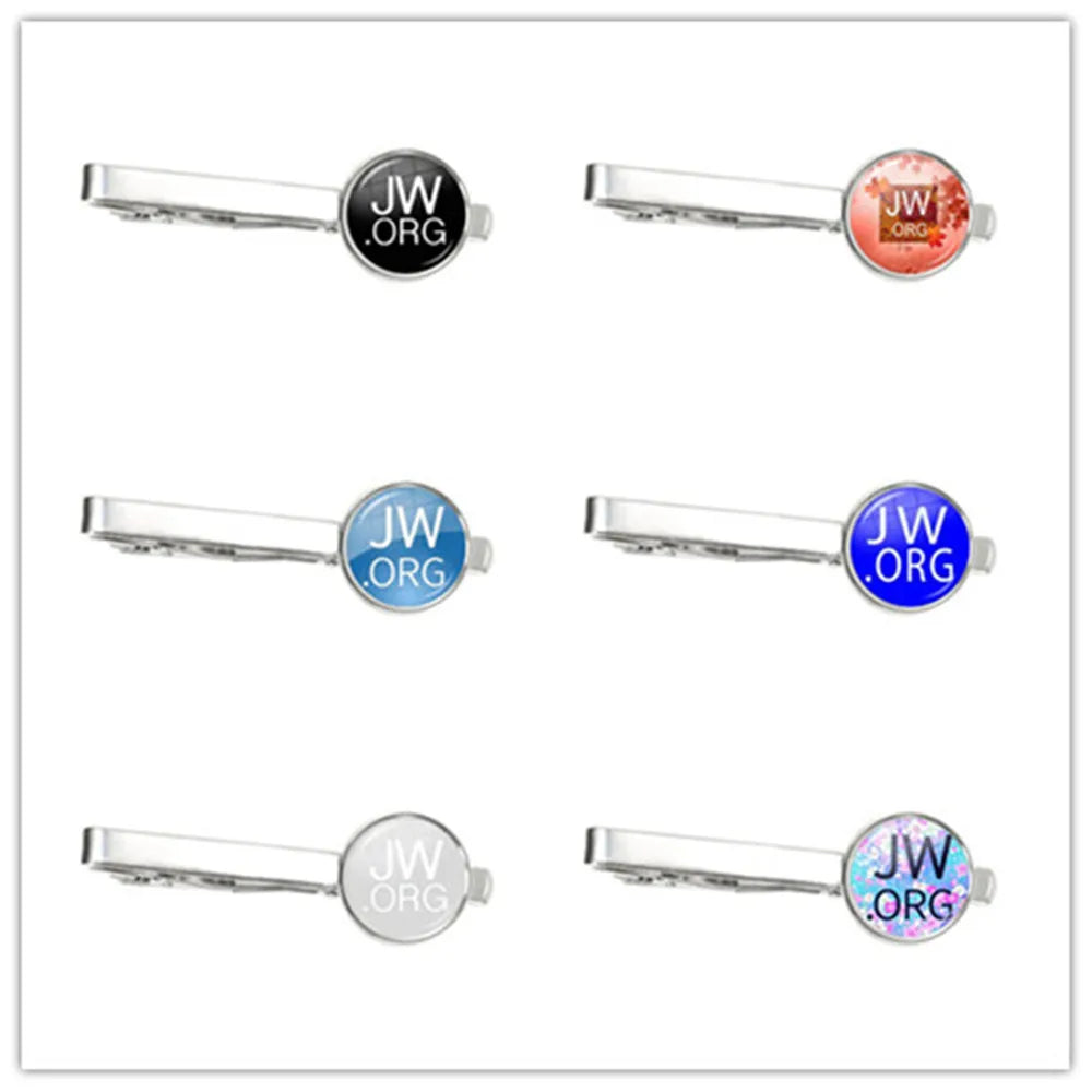Hot Selling Personalized Steam Punk Jehovah's Witness Tie Clip JW.ORG Clip Glass Dome Handmade Jewelry