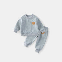 Spring Children's Spring Clothes Round Neck Long Sleeve Sweater Boys and Girls Trendy Baby Stylish Children's Clothing 2PCS