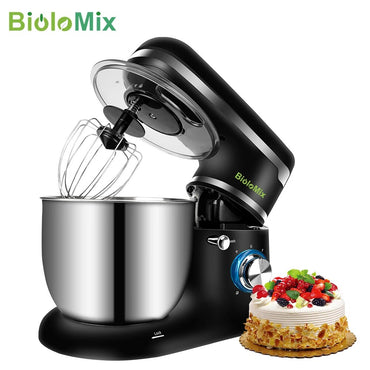 Biolomix 4L/5L Stainless Steel Bowl 6-speed Household Kitchen Electric Food Stand Mixer Egg Whisk Dough Cream Blender  Appliance