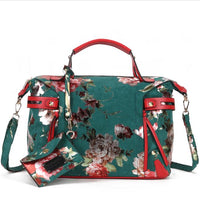 Designer Floral Women's Tote Handbags Elegant Flowers Colorful Hobos PU Leather Bags New