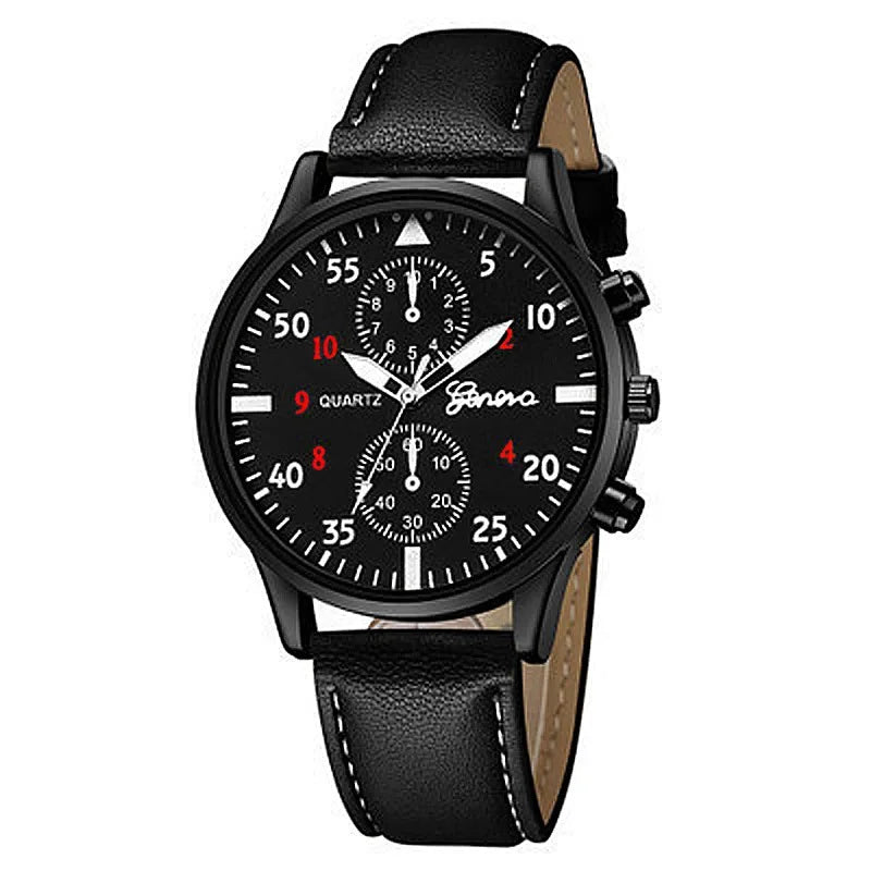 2/1pcs Men Sports Watches Set Man Business Quartz Wristwatch Luxury Brown Leather Bracelet Men Casual Clock Watch（no Box）gifts