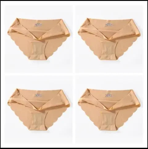 4 PCS/Lot Seamless Panties for Women Plain Panties Slip Silk Female Underwear Soft Thin Light Panti Culotte Femme Underpants