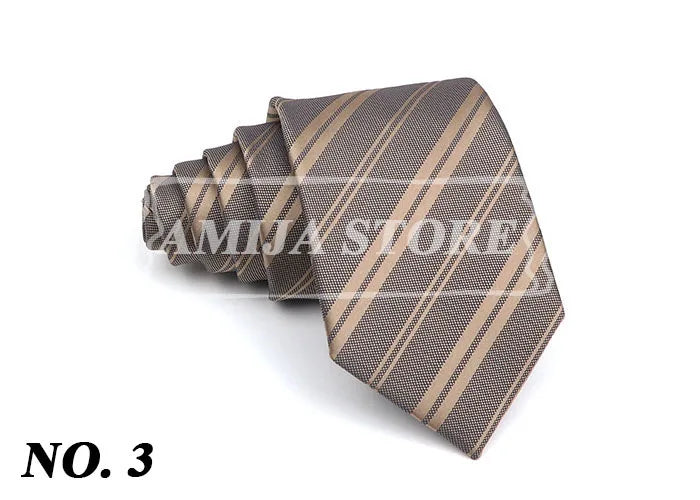 New Striped Tie Men's 8cm Ties Business New Year Gift Classical Necktie Office Accessories Men Costume Daily Wear Wedding Party