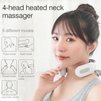 Neck Massage Machine 4 Head And Neck Protection Heating Machines Breathing Light Vibration Hot Compress Cervical Spine Machine