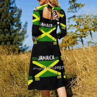 Jamaica Ensign , Jamaika Flag , Reggae , Rasta , Colors Sweetheart Knot Flared Dress Fashion Design Large Size Loose Dress