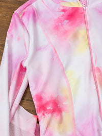 3pcs New Burkini Femmes Muslim Modest Swimwear Long Sleeved with Romantic Pink Gauze Swimsuits Arabic Swimwear SPF50+ Beach Wear