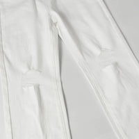 Mens White Jeans Pants Slim Fit Streetwear Distressed Black Denim Overalls Retro Y2k Solid Color Straight-leg Jeans Men Ripped