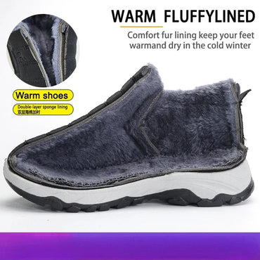 New Winter Snow Boots Outdoor suede anti slip shoes Men Casual Warm Fur Boots Comfortable elderly cotton shoes Zapatos Hombre